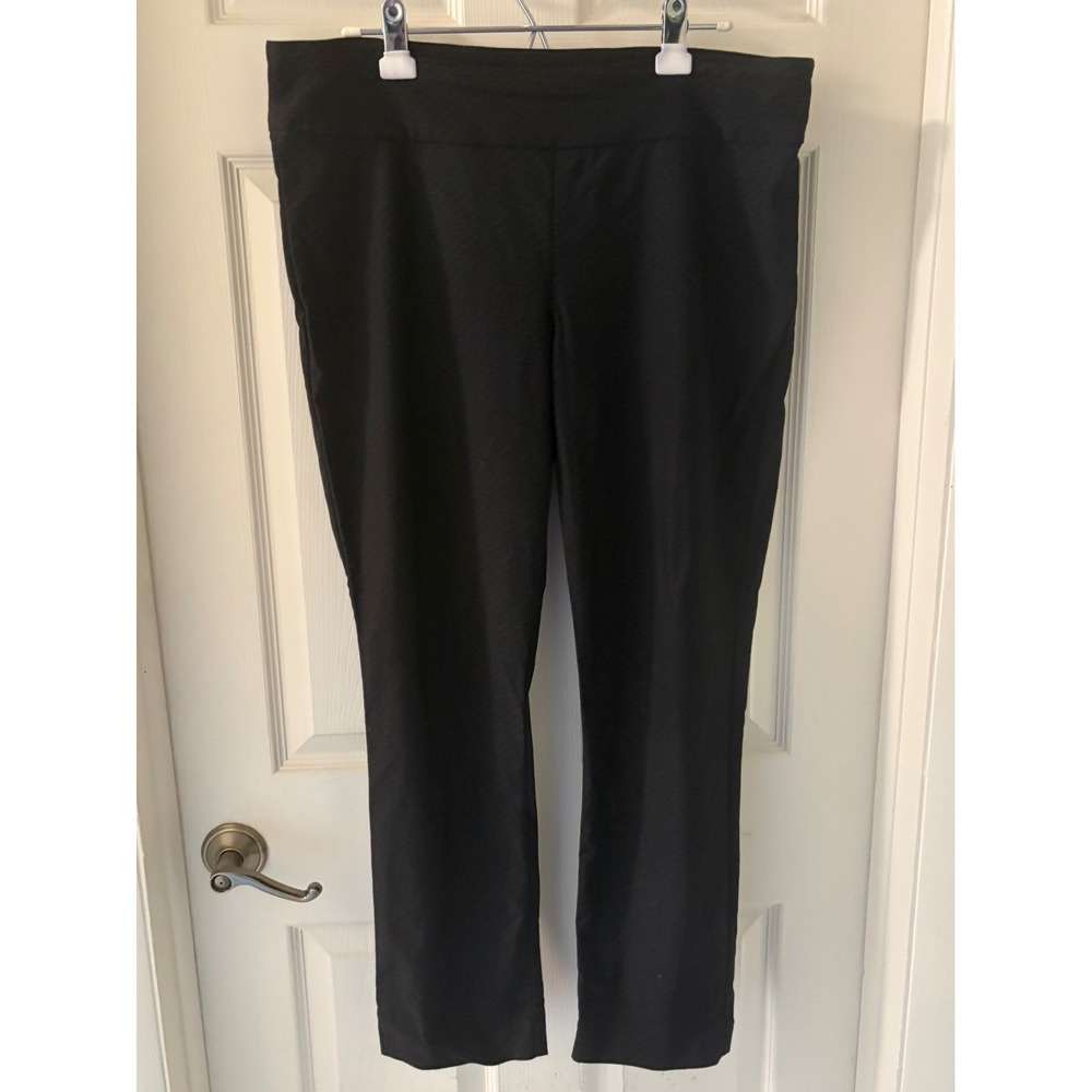 Hilary Radley Women's Size 16 Black Pull On Straight Leg Stretch Pants